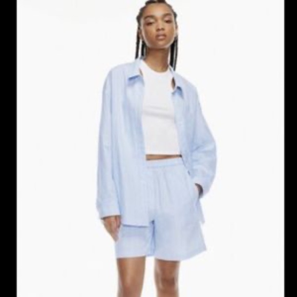 Aritzia_Wilfred Free_Breeze Stripe Boxer Shorts 7”_new without tags - Picture 2 of 8